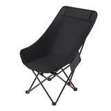 Maxbell Folding Camping Chair Comfortable Folding Lounge Chair for Park Concert Lawn Black