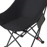 Maxbell Folding Camping Chair Comfortable Folding Lounge Chair for Park Concert Lawn Black