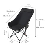 Maxbell Folding Camping Chair Comfortable Folding Lounge Chair for Park Concert Lawn Black
