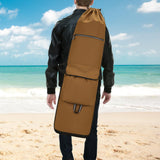 Maxbell Skateboard Backpack Travel Drawstring Closure for Outdoor Activities Fitness Brown