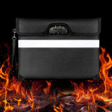 Maxbell Lockable Money Purse Fire Resistant Purse Storage Cash Bag for Passport Black