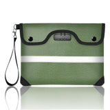 Maxbell Lockable Money Purse Fire Resistant Purse Storage Cash Bag for Passport Green