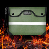 Maxbell Lockable Money Purse Fire Resistant Purse Storage Cash Bag for Passport Green