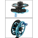 Maxbell Fly Fishing Reel Versatile Fishing Gear for Outdoor Freshwater and Saltwater Black Blue