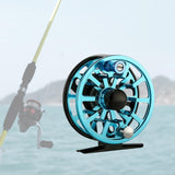 Maxbell Fly Fishing Reel Versatile Fishing Gear for Outdoor Freshwater and Saltwater Black Blue
