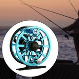 Maxbell Fly Fishing Reel Versatile Fishing Gear for Outdoor Freshwater and Saltwater Black Blue