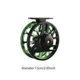 Maxbell Fly Fishing Reel Versatile Fishing Gear for Outdoor Freshwater and Saltwater Black Green