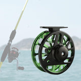 Maxbell Fly Fishing Reel Versatile Fishing Gear for Outdoor Freshwater and Saltwater Black Green