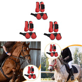 Maxbell 4 Pieces Horse Tendon Boots Shock Absorbing Open Front Fetlock Boots M