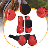 Maxbell 4 Pieces Horse Tendon Boots Shock Absorbing Open Front Fetlock Boots L