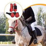 Maxbell 4 Pieces Horse Tendon Boots Shock Absorbing Open Front Fetlock Boots L