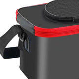 Maxbell Fishing Bucket Foldable Multifunction with Strap for Gardening Picnic Hiking Black 30cmx20cmx20cm