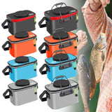 Maxbell Fishing Bucket Foldable Multifunction with Strap for Gardening Picnic Hiking Black 30cmx20cmx20cm