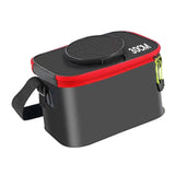 Maxbell Fishing Bucket Foldable Multifunction with Strap for Gardening Picnic Hiking Black 30cmx20cmx20cm
