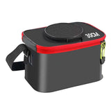 Maxbell Fishing Bucket Foldable Multifunction with Strap for Gardening Picnic Hiking Black 30cmx20cmx20cm