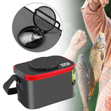 Maxbell Fishing Bucket Foldable Multifunction with Strap for Gardening Picnic Hiking Black 30cmx20cmx20cm