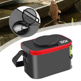 Maxbell Fishing Bucket Foldable Multifunction with Strap for Gardening Picnic Hiking Black 30cmx20cmx20cm