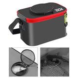 Maxbell Fishing Bucket Foldable Multifunction with Strap for Gardening Picnic Hiking Black 30cmx20cmx20cm