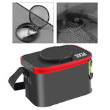 Maxbell Fishing Bucket Foldable Multifunction with Strap for Gardening Picnic Hiking Black 30cmx20cmx20cm