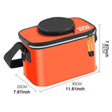 Maxbell Fishing Bucket Foldable Multifunction with Strap for Gardening Picnic Hiking Orange 30cmx20cmx20cm