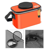 Maxbell Fishing Bucket Foldable Multifunction with Strap for Gardening Picnic Hiking Orange 30cmx20cmx20cm