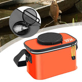 Maxbell Fishing Bucket Foldable Multifunction with Strap for Gardening Picnic Hiking Orange 30cmx20cmx20cm