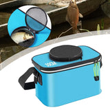 Maxbell Fishing Bucket Foldable Multifunction with Strap for Gardening Picnic Hiking Blue 30cmx20cmx20cm