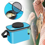 Maxbell Fishing Bucket Foldable Multifunction with Strap for Gardening Picnic Hiking Blue 30cmx20cmx20cm