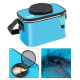 Maxbell Fishing Bucket Foldable Multifunction with Strap for Gardening Picnic Hiking Blue 30cmx20cmx20cm