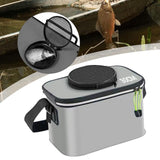 Maxbell Fishing Bucket Foldable Multifunction with Strap for Gardening Picnic Hiking Gray 30cmx20cmx20cm