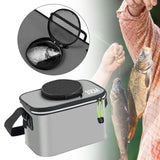 Maxbell Fishing Bucket Foldable Multifunction with Strap for Gardening Picnic Hiking Gray 30cmx20cmx20cm