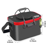 Maxbell Fishing Bucket Foldable Multifunction with Strap for Gardening Picnic Hiking Black With Handle 35cmx24cmx22cm