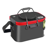 Maxbell Fishing Bucket Foldable Multifunction with Strap for Gardening Picnic Hiking Black With Handle 35cmx24cmx22cm