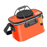 Maxbell Fishing Bucket Foldable Multifunction with Strap for Gardening Picnic Hiking Orange With Handle 35cmx24cmx22cm