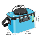 Maxbell Fishing Bucket Foldable Multifunction with Strap for Gardening Picnic Hiking Blue With Handle 35cmx24cmx22cm