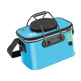 Maxbell Fishing Bucket Foldable Multifunction with Strap for Gardening Picnic Hiking Blue With Handle 35cmx24cmx22cm