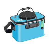 Maxbell Fishing Bucket Foldable Multifunction with Strap for Gardening Picnic Hiking Blue With Handle 35cmx24cmx22cm