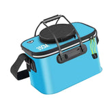 Maxbell Fishing Bucket Foldable Multifunction with Strap for Gardening Picnic Hiking Blue With Handle 35cmx24cmx22cm