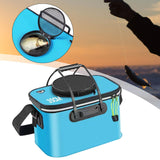 Maxbell Fishing Bucket Foldable Multifunction with Strap for Gardening Picnic Hiking Blue With Handle 35cmx24cmx22cm