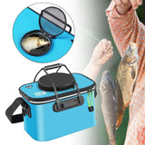 Maxbell Fishing Bucket Foldable Multifunction with Strap for Gardening Picnic Hiking Blue With Handle 35cmx24cmx22cm