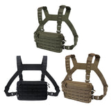 Maxbell Chest Pack Polyester Nylon Chest Rig Pouch for Hunting Rock Climbing Cycling Black