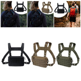 Maxbell Chest Pack Polyester Nylon Chest Rig Pouch for Hunting Rock Climbing Cycling Black
