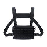 Maxbell Chest Pack Polyester Nylon Chest Rig Pouch for Hunting Rock Climbing Cycling Black