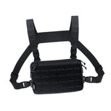 Maxbell Chest Pack Polyester Nylon Chest Rig Pouch for Hunting Rock Climbing Cycling Black