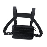 Maxbell Chest Pack Polyester Nylon Chest Rig Pouch for Hunting Rock Climbing Cycling Black