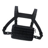 Maxbell Chest Pack Polyester Nylon Chest Rig Pouch for Hunting Rock Climbing Cycling Black