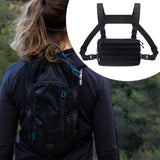 Maxbell Chest Pack Polyester Nylon Chest Rig Pouch for Hunting Rock Climbing Cycling Black