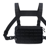 Maxbell Chest Pack Polyester Nylon Chest Rig Pouch for Hunting Rock Climbing Cycling Black