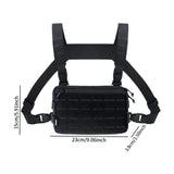 Maxbell Chest Pack Polyester Nylon Chest Rig Pouch for Hunting Rock Climbing Cycling Black