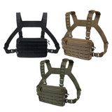 Maxbell Chest Pack Polyester Nylon Chest Rig Pouch for Hunting Rock Climbing Cycling Black